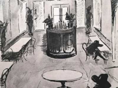 Le sue raffinate sale, scandite da esili pilastri e col soffitto in cristallo a cassettoni, erano illuminate da candelabri con otto lampade e arredate con ornamenti dorati e decine di grandi specchi, vasi e statue di bronzo